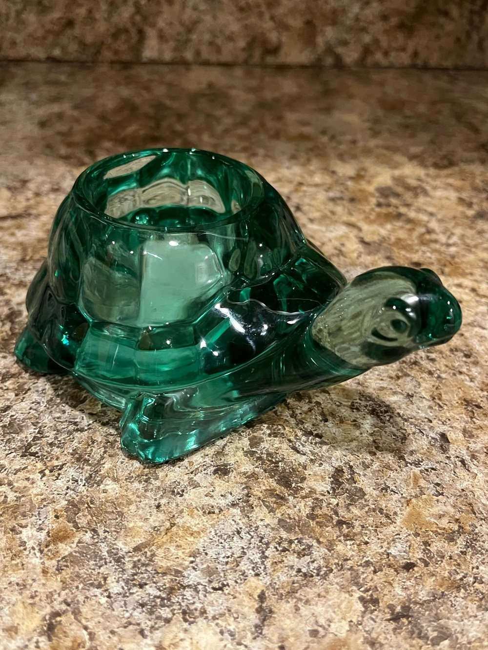 Green Glass Turtle Tealight Candle Holder - Picture 2 of 15